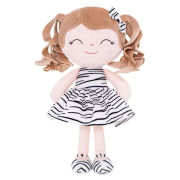 Gloveleya Baby Dolls Soft Snuggly First Baby Girl Gifts Plush Doll with Light Skin & Zebra Dress 12inches Animal Series