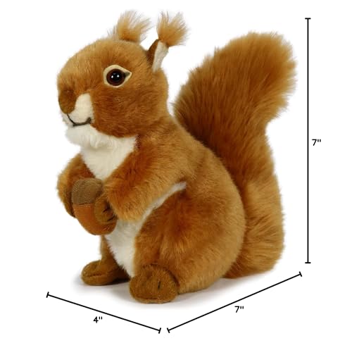 Ice King Bear Reaistic Red Squirrel Stuffed Animal Plush Toy (With Nut)