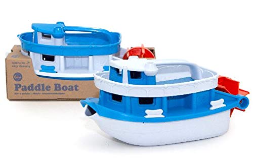 Green Toys Paddle Boat - Blue/Grey Bath Toy, BPA-Free, Dishwasher Safe, 1 EA, Made from Recycled Plastic, Model PDBA-1343