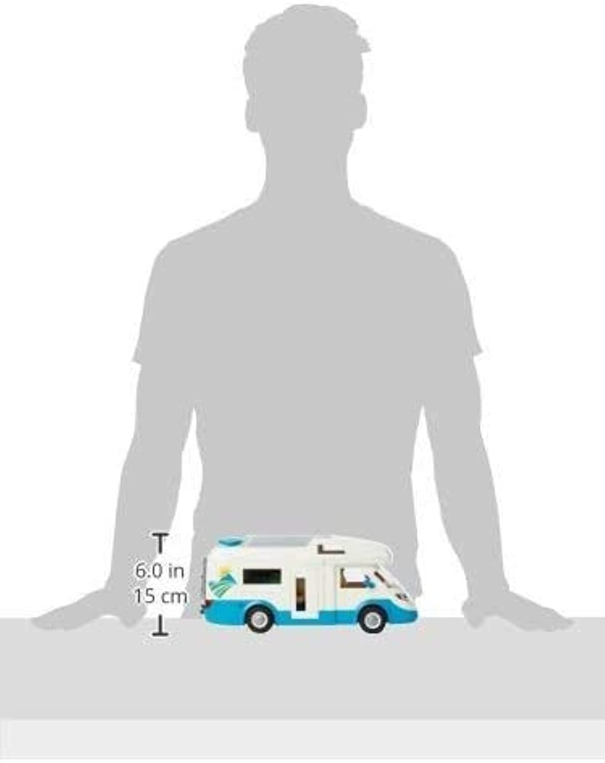 Playmobil Family Camper Vehicle Playset - Standard Size, Orange/Red, Model 70088, Plastic Material