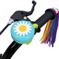 Kortes 1 Pack Kids Bike Bell And 2 Pack Kids Bike Streamers For Children'S Bike Accessories (Pink, Red,& Blue) (Blue & Green)