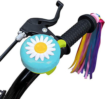 Kortes 1 Pack Kids Bike Bell And 2 Pack Kids Bike Streamers For Children'S Bike Accessories (Pink, Red,& Blue) (Blue & Green)