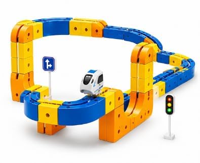 Magnetic Building Block Track Car Set With Diy AntiGravity Train Track | Stem Construction Toy, Educational Learning Blocks For