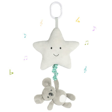 Blublu Park Baby Hanging Musical Toy With Music Box, Baby Lullaby Pull Musical Sensory Toys For Babies Boys And Girls, Clip On B