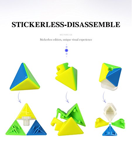 Cuberspeed Qy Toys 4X4 Pyramid Stickerless Magic Cube Master Pyraminx Speed Cube