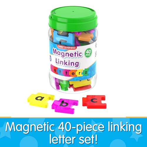 The Learning Journey Magnetic Linking Letters | Set Of 40 Colorful Abc Magnets | Lowercase Letters | Fridge Magnets For Toddlers 3+ | Alphabet Letters For Kids Spelling And Learning