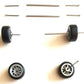 Wheel Set for 1:64 Car Models with Rubber Tires and Easy Installation Axles (Pack of 10 Sets)