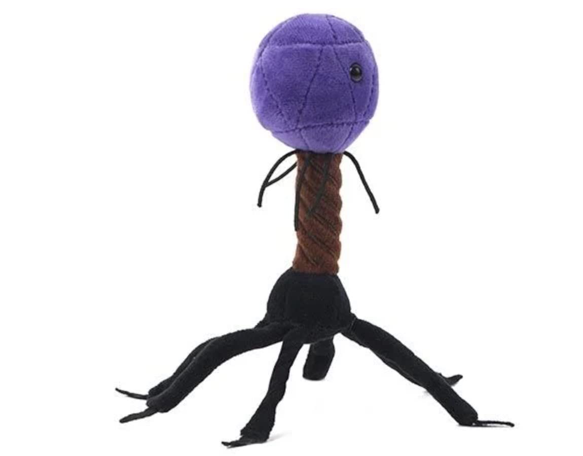 GIANT MICROBES T4 Bacteriophage Plush Toy - 5-inch Purple Soft Toy, Model GMD0735