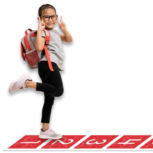 Didax Number Path Floor Mat - Vinyl, Red - Model 211213 for Educational Resources