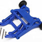 Blue assembled wheelie bar features four adjustment positions to lower the height of the wheels