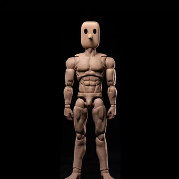 Souforce 1/12 Scale Muscle Male Action Figure 6In Flexible Strong Notaman Square Head Male Figure Body Doll Miniature Figure Wit