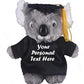 Plushland Plush Stuffed Animal Toys 8 Inches Present Gifts for Graduation Day  Personalized Text  Name or Your School Logo on Gown  Best for Any Grad School Kids (New Graduation Koala Black Gown)