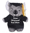 Plushland Plush Stuffed Animal Toys 12 Inches Present Gifts for Graduation Day  Personalized Text  Name or Your School Logo on Gown  Best for Any Grad School Kids (New Graduation Koala Black Gown)