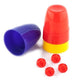 SUMAG Three Cups and Balls Plastic Magic Tricks Balls Appearing/Disappearing Close up Gimmick Comedy Kids Magic (Small - Multi-C