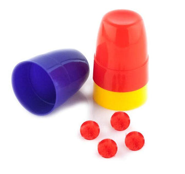 SUMAG Three Cups and Balls Plastic Magic Tricks Balls Appearing/Disappearing Close up Gimmick Comedy Kids Magic (Small - Multi-C
