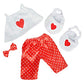 Satin Heart Pj'S With Heart Slippers Teddy Bear Clothes Fits Most 14''-18'' Build-A-Bear And Make Your Own Stuffed Animals