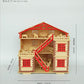 NWFashion 17 Wooden Dream Dollhouse 2 Floors DIY Kits Miniature Doll House with Furniture (Big House+Furniture)