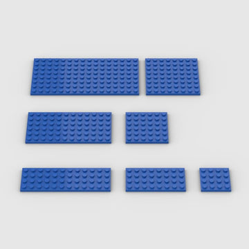 Classic Building Plate Assortment Pack, 50Pcs Blue Bulk Plates With 7 Size Building Plate Base Plate, Compatible With Lego Parts