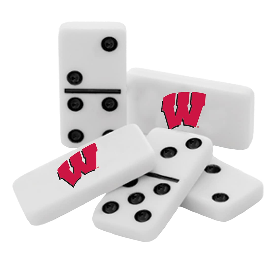 Masterpieces Officially Licensed NCAA Wisconsin Badgers 28 Piece Dominoes Game for Adults