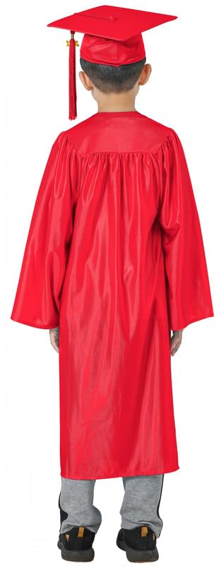 GraduatePro Kindergarten Graduation Cap and Gown Package Class of 2025 for Kids with Stole Certificate as Party Gift Red 30