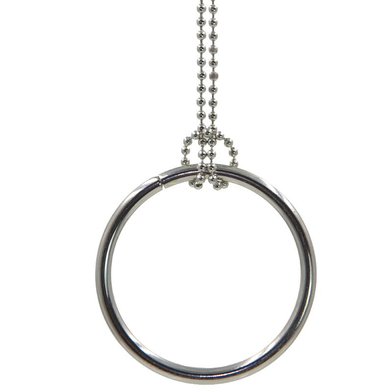 Momomage 1 Pc Ring And Chain (Large Ring) Magic Tricks Metal Knot Ring On Chain Magic Prop Close Up Street Magic Illusion (Silve