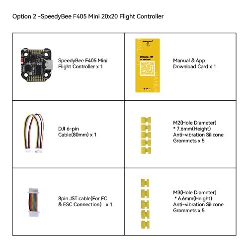 SpeedyBee F405 Mini Flight Controller Stack board 3-6S 20x20mm Built-in Bluetooth with 35A BLHeli_S 4in1 ESC Board Support Wirel