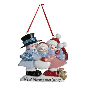 Kurt Adler 3.25' Resin 'New Mommy And Daddy' Ornament