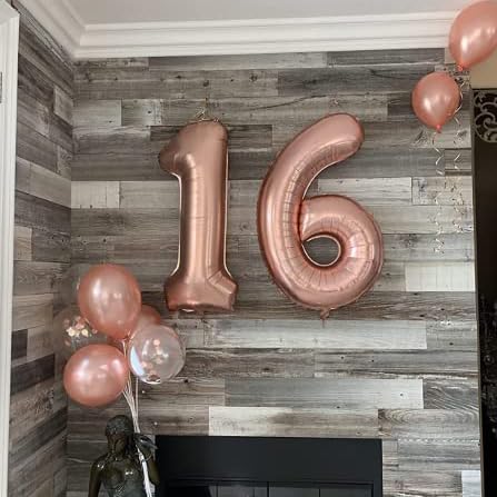 Paticool 60 Number Balloon Rose Gold,40 Inch Large 60 Number Foil Mylar Balloons For 60Th Birthday Party Celebration Decorations