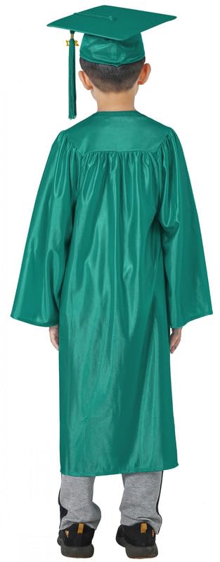 GraduatePro Kindergarten Graduation Cap and Gown Package Class of 2025 for Kids with Stole Certificate as Party Gift Emerald 30