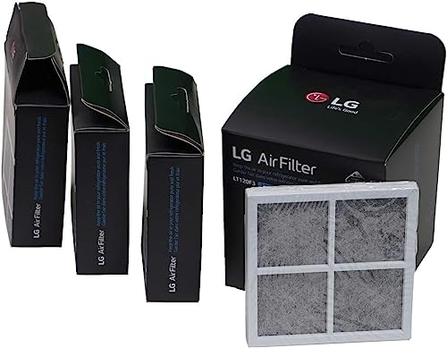 LG LT120F Refrigerator Air Filter - 3 Count, Plastic, White, Compatible with LT120F Model