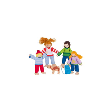 Goki 51863 Flexible Puppets Camping Familiy, Multicolor