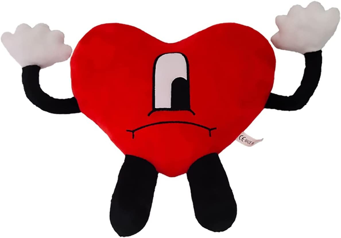 OZIF Bad Cute Bunny Plush Toy - 9.4 Inch Red Heart Plush Figure, Super Soft Material, Perfect Gift for Kids and Fans