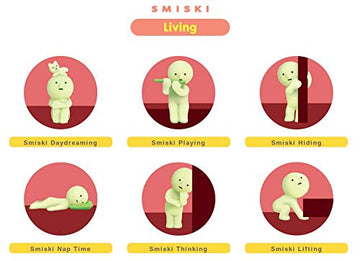 Dreams Smiski Glow In The Dark Mini Figure Set: Bed + Living Series, 2 Assorted Blind Box