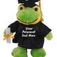 Plushland Plush Stuffed Animal Toys 12 Inches Present Gifts for Graduation Day  Personalized Text  Name or Your School Logo on Gown  Best for Any Grad School Kids (Graduation Frog Black Gown)