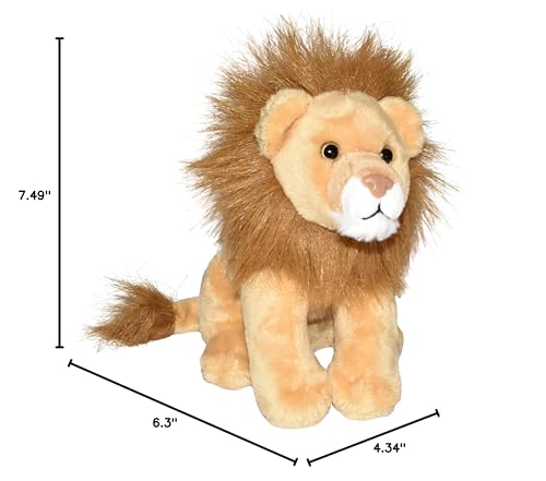 WILD REPUBLIC Wild Calls Lion Plush Toy, 8" Stuffed Animal, Recycled Material, Gift for Kids, Authentic Animal Sound
