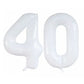 Goer Number 40 Balloons For 40Th Birthday Party Decorations,42 Inch Jumbo Foil Helium Balloons For 40Th Anniversary (White)