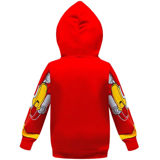Lemonbaby Little Kids Unisex Boys Girls Superhero Cool Jacket Sweatshirt Hoodie Coat Costume (Ironman, 6Y)