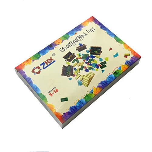 Zhx Treasure Accessories Jewel Chest, Gems Diamonds, Bullion Gold Bar, Crystals, $100 Dollar Bill Cash Toy Pirate Building Blocks Set For Kids 5 6 7 8 Years Old