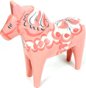 Fotn Traditional Wooden Swedish Dala Horse - Pink, 6' (15Cm), Handcrafted, Cultural Heritage, 1 Count