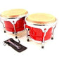 Bongos 8+9 Inch Red Wood, Dual Drums Set, World Latin Percussion New