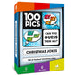 100 PICS Christmas Jokes Family Game - Secret Santa Stocking Stuffer and Travel Card Games