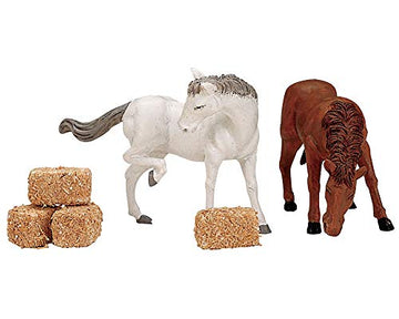 Lemax Village Collection, Feed For The Horses Set Of 6 (2 Horses, 4 Bales) #12511