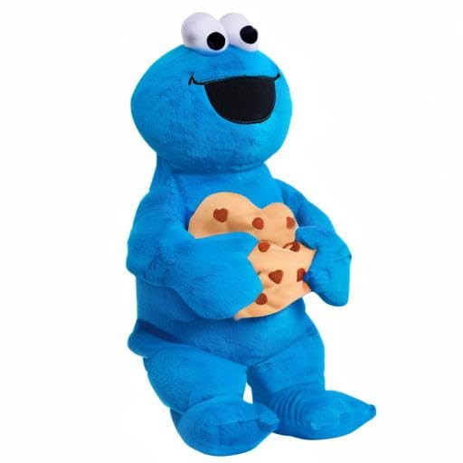 Just Play Sesame Street Sweet Love 15-Inch Large Plush Cookie Monster Stuffed Animal, Blue, Soft Plushie, Kids Toys For Ages 18 Month