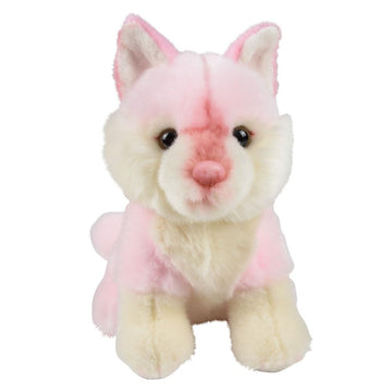 Forest & Twelfth 7'' Stuffed Pink Wolf, Soft Plush Toy, Cute Stuffed Animal For Boys And Girls, Realistic Looking Small Stuffed