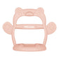PETINUBE Anti-Dropping Silicone Baby Wrist Teether, 1 Count, Bear-Pale Peach, PVC Material, For Infants 3+ Months