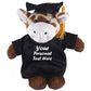Plushland Plush Stuffed Animal Toys 8 Inches Present Gifts for Graduation Day  Personalized Text  Name or Your School Logo on Gown  Best for Any Grad School Kids (Graduation Giraffe Black Gown)