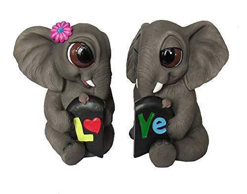 Dwk Decorative Elephant Couple Love Split Figurine | Elephant Sculpture Decor For Couples | Desk Sculpture And Decorative Items Decorations On Put On Shelves - 6.5'