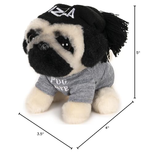 Gund Doug The Pug Pizza Hat Plush Stuffed Animal Dog, 5''
