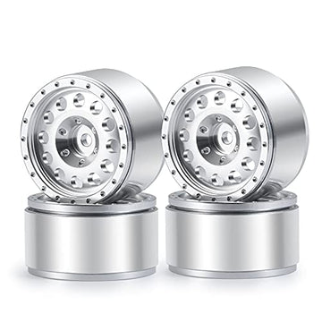 RC-Hub 4Pcs 1.0'' Micro Beadlock Wheels 1.0 Wheel Rims for 1/24 Axial SCX24 90081 AXI00001 AXI00002 RC Crawler Car Silver