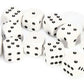 chessex Manufacturing 25601 Opaque White With Black - 16 mm Six Sided Dice Set Of 12